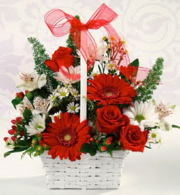 Karışık rengarenk mevsim çiçek sepeti  Tekirdağ online çiçek gönderme sipariş 