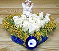 9 adet beyaz gül oyuncak  Tekirdağ online çiçek gönderme sipariş 