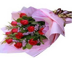 11 adet kirmizi güllerden görsel buket  Tekirdağ çiçek gönderme 
