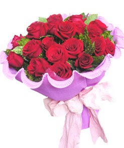 12 adet kırmızı gülden görsel buket  Tekirdağ internetten çiçek satışı 