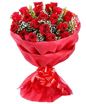 21 adet kırmızı gülden modern buket  Tekirdağ çiçek satışı 