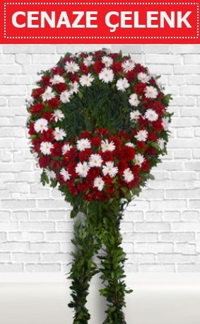 Kırmızı Beyaz Çelenk Cenaze çiçeği  Tekirdağ çiçek yolla 