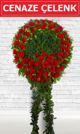 Kırmızı Çelenk Cenaze çiçeği  Tekirdağ çiçek yolla 